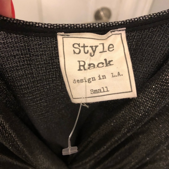 Draped Metallic Midi Dress with Slit - Picture 5 of 8